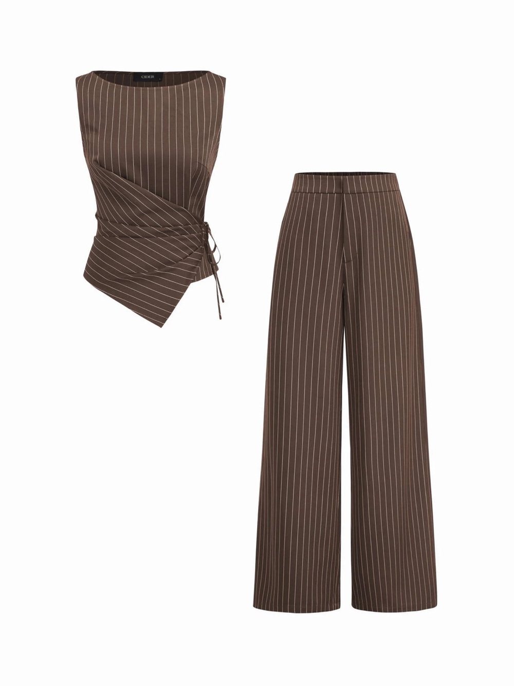 Cider Brown Pinstripe 2 piece set